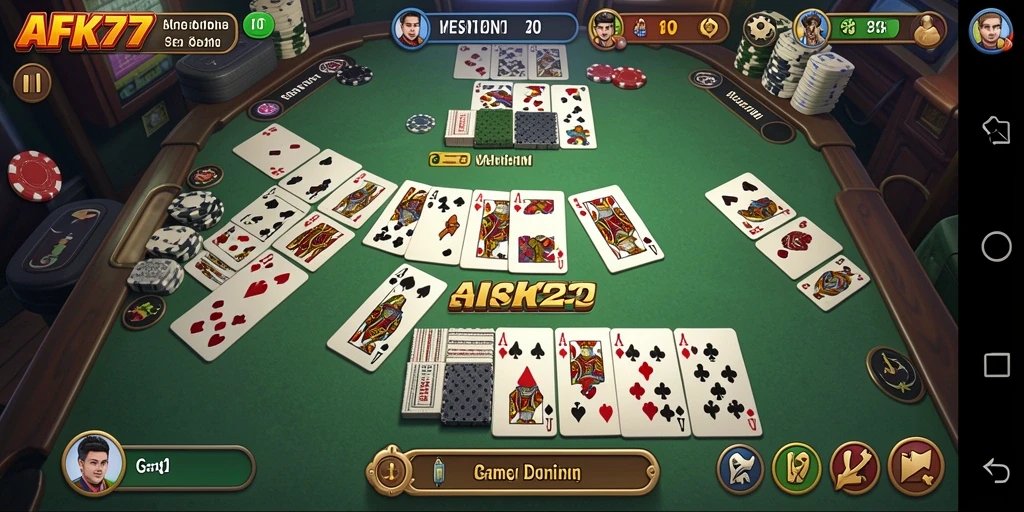 Tampilan gameplay seru game Domino AFK77 dengan visual menawan.