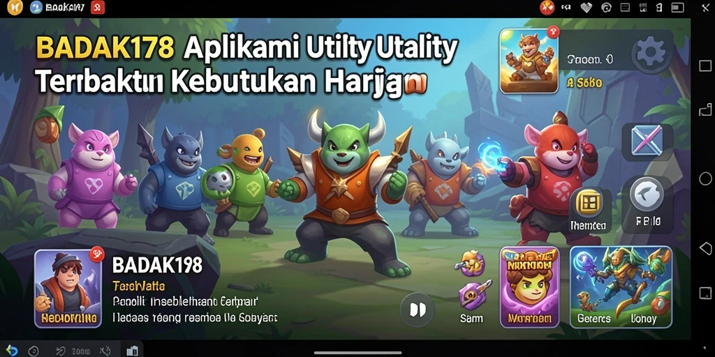 Screenshot BADAK178 menampilkan antarmuka aplikasi Utility yang modern.