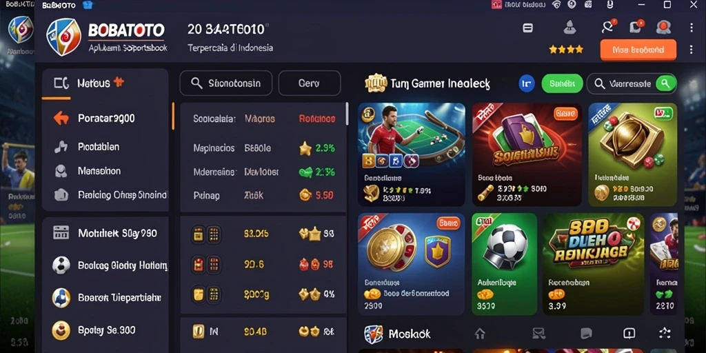 Tampilan gameplay BOBATOTO yang menampilkan taruhan olahraga.