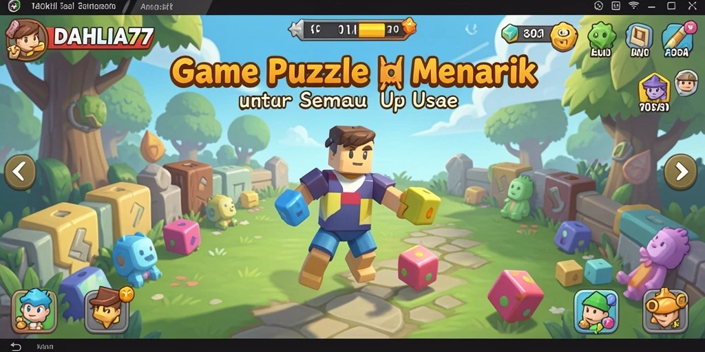 Tampilan utama gameplay DAHLIA77 yang penuh warna dan menantang.
