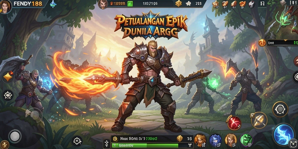 Screenshot FENDY188 menampilkan aksi epic dalam pertarungan ARPG.