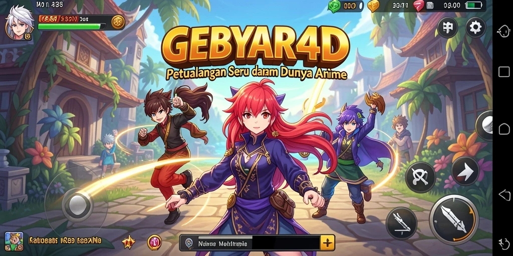 Tampilan menarik dari gameplay GEBYAR4D dengan karakter Anime.