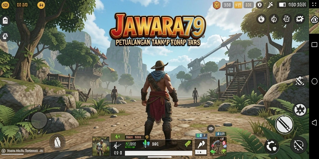 Gameplay JAWARA79 menampilkan petualangan epik di dunia terbuka.