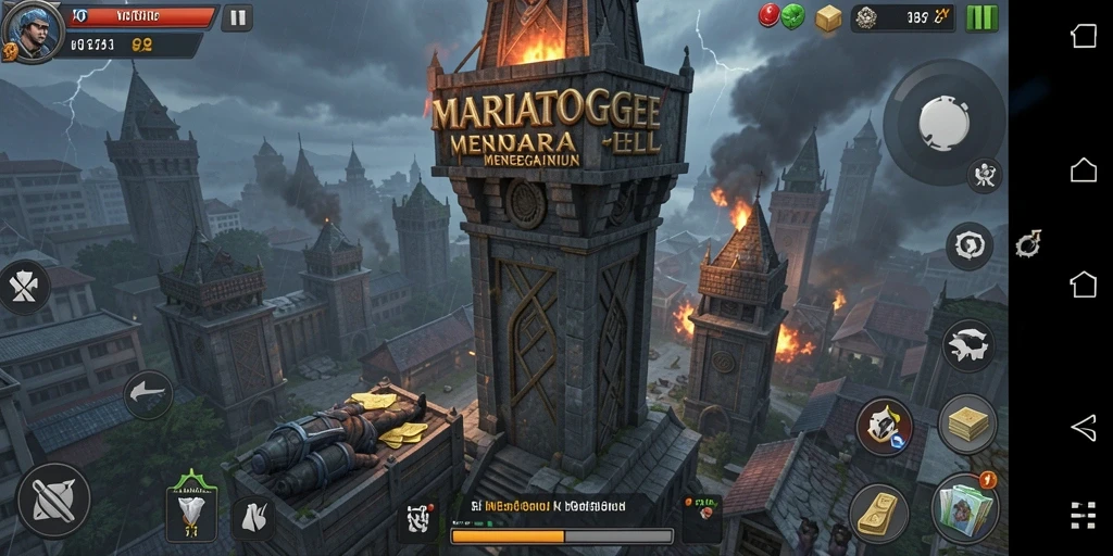 Tampilan gameplay menantang dari MARIATOGEL di Tower Defense.