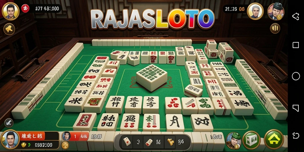Screenshot gameplay RAJASLOTO dengan serunya permainan Mahjong.