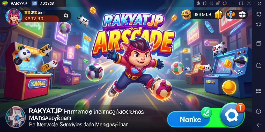 Gameplay RAKYATJP yang seru dan menantang dalam mode Arcade.