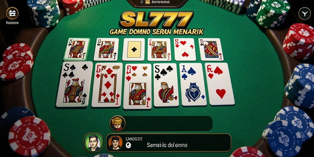 Tampilan gameplay SL777 yang seru dan interaktif saat bermain Domino.