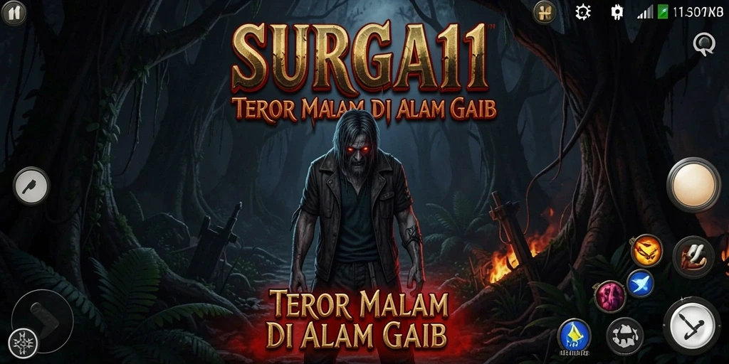 Cuplikan gameplay SURGA11 yang menampilkan ketegangan dan atmosfer Horror yang mengerikan.
